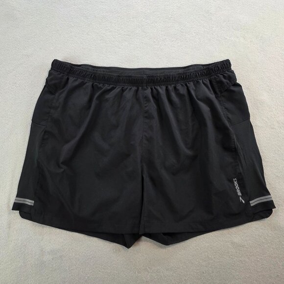 Brooks Men's Sherpa 5" Running Shorts Black Lightweight Mesh Pockets Wicking XL - Picture 2 of 15